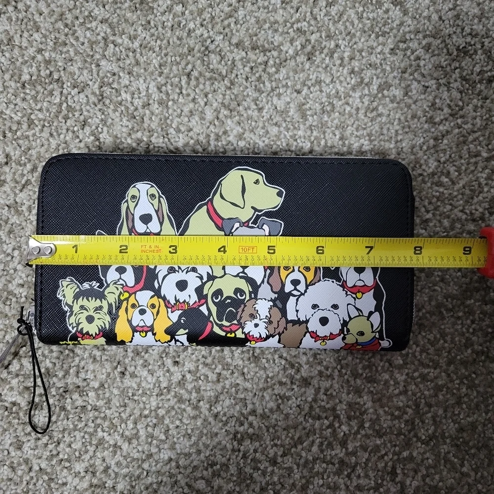 Marc Tetro All Dogs Zip Around Black Wallet